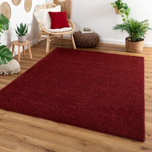 Steffensmeier Kurzflor Teppich Cambridge, Wohnzimmer, Schlafzimmer, in Burgund, Größe: 200x250 cm