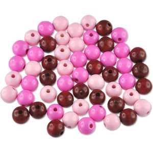 85 Holzperlen  8mm   Mix schweißfest speichelfest Holz Perlen pink