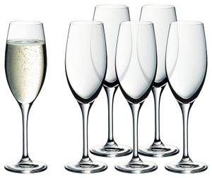 WMF Easy Plus Champagner-/ Sektgläser-Set 6-teilig, 250ml, Kristallglas, spülmaschinenfest, transparent