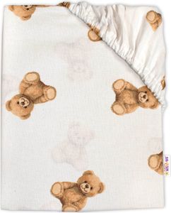 Prestieradlo do postieľky 120x60cm, bavlna, Mischa - biele s potlačou