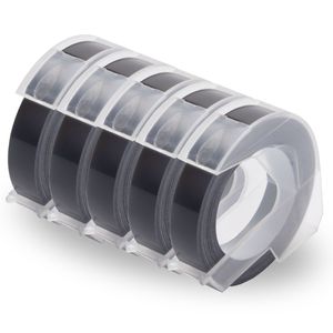 UniPlus 5x Kompatibel 3D Prägeband als Ersatz für Dymo Embossing 3D Etikettenband 9mm x 3m Weiß auf Schwarz für Dymo Omega Junior Embosser, Old Rotex Embosser, Oldschool Etikettenprägegerät UniPlus 5x Kompatibel 3D Prägeband als Ersatz für Dymo Embossing 3D Etikettenband 9mm x 3m Weiß auf Schwarz für Dymo Omega Junior Embosser, Old Rotex Embosser, Oldschool Etikettenprägegerät