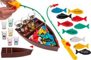 Trinkspiel, Fische angeln, mit 4 Shootergläsern