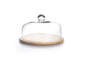 Ibili-Borosilikat-Etagerenständer, Bambus/Borosilikatglas, 30x20 cm, braun
