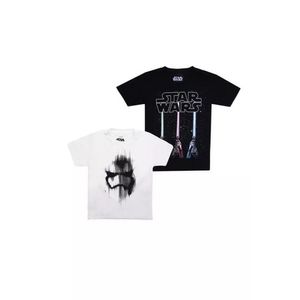 Star Wars - T-Shirt für Jungen (2er-Pack) TV1613 (128) (Schwarz/Weiß)