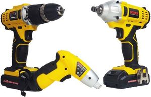 PROFI Kompletná sada - vŕtačka, rázový uťahovák, skrutkovač BOXER SR-032, 2x batérie
