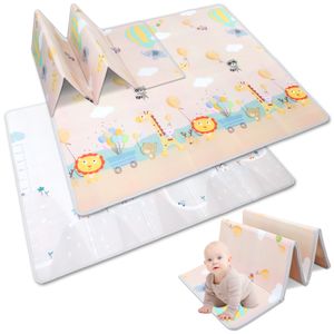 Baby Spielmatte, faltbare Krabbelmatte, - 194 x 175 cm Bodenmatte für Babys, tragbarer Spielteppich, geeignet für Innen- und Außenbereich.