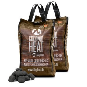 BBQ-Toro Coconut Heat Premium Grillbriketts | 20 kg | 100 % Kokosnuss Kohle