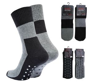 GKA 2 Paar Premium ABS Socken Gr. 39-42 Wintersocken Haussocken aus gekämmter Baumwolle Stoppersocken Sportsocken warm Outdoorsocken Sport Outdoor Damen und Herren