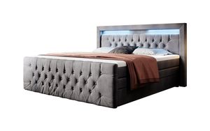 Boxspringbett Menzogna mit LED und Stauraum (2 Schubladen) H3 (70-100kg)