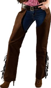 O9760-48-50 braun Damen Cowboy Cowgirl Chaps WildKunstleder Gr.48-50 O9760-48-50 braun Damen Cowboy Cowgirl Chaps WildKunstleder Gr.48-50