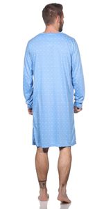 Herren Nachthemd langarm Sleepshirt; Hellblau/XL