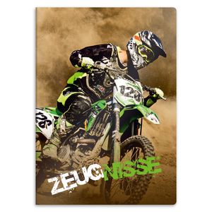 itenga Zeugnismappe A4 Kunststoff Sichtbuch Motiv Motocross