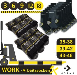 Pracovné ponožky WORKER Funkčné ponožky Vonkajšie športové bavlnené 18 párov - 39/42