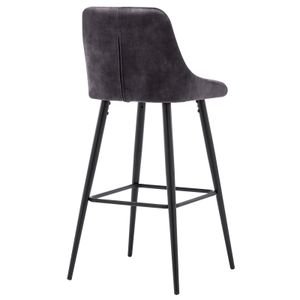 Barová stolička sada 2 černé tkaniny kryt sametové Vintage Design stolička DH1113