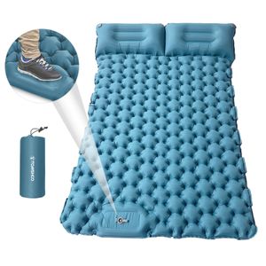 TOMSHOO Camping-Luftbett, Outdoor-Luftmatratze, feuchtigkeitsbeständige Auto-aufblasbare Zeltmatratze, geeignet für 2 Personen, blau