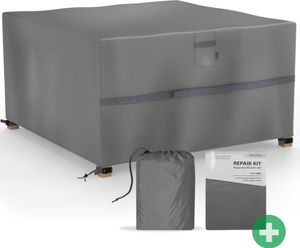 SANZARO Abdeckung Gartenmöbel Winterfest - 600D Oxford, Schwerlast 320g, Schutzhülle für Gartentisch Sitzgruppe Balkonmöbel - 135x135x70cm