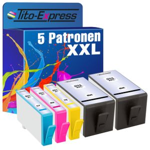 Tito-Express 5er Set ersetzt HP 903 XXL 903XXL für 903XL Multipack Officejet 6950 Pro 6970 6960 All-in-One 6975 Pro