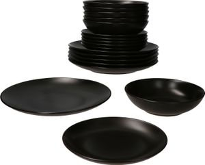 18tlg Tellerset Panther schwarz 6 Personen