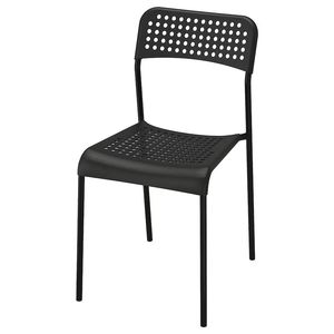 IKEA Stapelstuhl Adde Stuhl aus Kunststoff mit Stahlgestell - STAPELBAR Schwarz