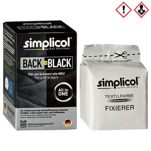 Simplicol Textilfarbe Back to Black 400g - Erneuert die Farbe (1er Pack)