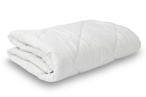Steppbett 200x240 cm weiß  4-Jahreszeiten Bettdecke aus Mikrofaser mit Druckknöpfe