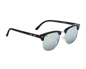 DICE Retro Sonnenbrille für Damen und Herren - Club Style - Shiny Black/Smoke Yellow