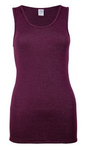 dámská košile wobera NATUR bez rukávů nebo tílka ze 70% panenské vlny KbT a 30% hedvábí (velikost L, barva: ostružinová)