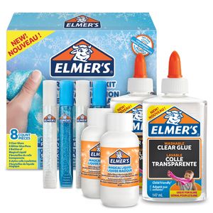 Elmer's Frosty Slime Kleber-Kit | mit klarer kleber, Glitzer-Klebestifte & magische Schleim-Aktivator-Flüssiglösung | 8-teiliges Kit