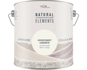 StyleColor NATURAL ELEMENTS Lehmfarbe konservierungsmittelfrei Leichtigkeit cremeweiß 2,5 l