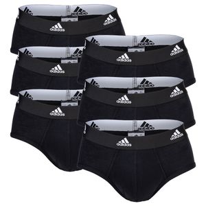 Adidas Herren Slip, 6er Pack - Briefs, Active Flex Cotton, Logo, einfarbig Schwarz S