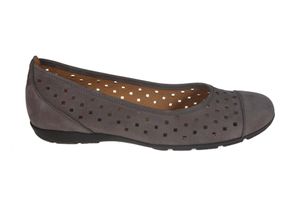 Gabor Shoes Ballerina - Braun Veloursleder Größe: 38.5 Normal