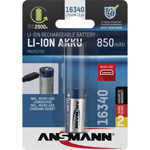 ANSMANN Li-Ion Akku 16340 Lithium Accu wiederaufladbar CR123A USB-C Eingang