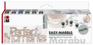 Marabu Marmorierfarbe "easy marble" Set PASTELL Inhalt: 6 x 15 ml