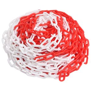vidaXL Bariérový řetěz červený a bílý 30 m Ø4 mm z plastu