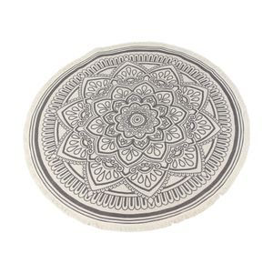 Teppich 'Mandala', mit Fransen, dekoratives Muster, Blickfang, Läufer, Hellgrau