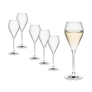 Rona MODE Champagnerkelche 240ml | Schaumweingläser 6er Set | Prosecco Gläser spülmaschinenbeständig | Champagner Kelche Set 6 Stück bruchsicher | Kristallglas