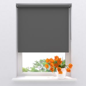 Radeco® Verdunkelungsrollo ohne bohren klemmfix 120 x 150 cm (BxH) anthrazit, fenster rollos für innen, rollo ohne bohren, klemmrollo