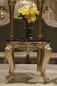 Casa Padrino Luxus Barock Beistelltisch Dunkelbraun / Gold - Prunkvoller handgefertigter Tisch im Barockstil - Barock Wohnzimmer Möbel