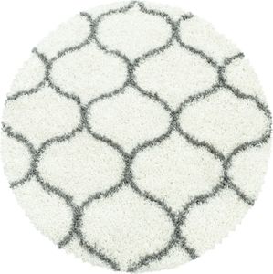 Teppium Hochflor Teppich Wohnzimmer Skandinavische Design Modern Teppich Shaggy Flauschig Weich, Creme, 200 cm Rund