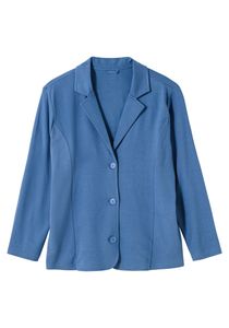 sheego Damen Große Größen Jerseyblazer mit Reverskragen und Knopfverschluss Kurzblazer Citywear feminin Knopfleiste unifarben