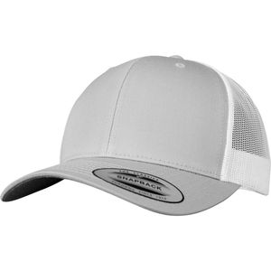 Retro Trucker 2-Tone Cap / Kappe / Mütze / Hut - Farbe: Silver/White - Größe: One Size