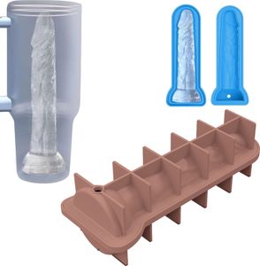 Velká forma na kostky ledu, 1 kus Silikonový zásobník na kostky ledu, Zábavné formy, Silikonová forma na kostky ledu, Kreativní forma na kostky ledu, hnědá barva