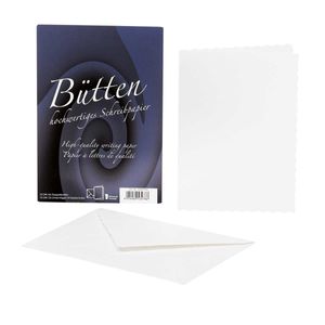 Rössler Papier - - Kartenbündel-Doppelkarten A6 / Hüllen C6 10/10, Bütten weiß - Liefermenge: 10 Stück