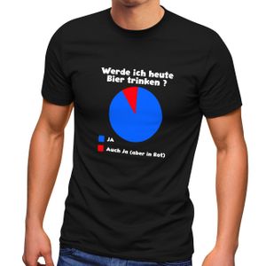 Herren T-Shirt Werde ich heute ein Bier trinken Fun-Shirt Saufen Spruch lustig Junggesellenabschied Moonworks® schwarz XL