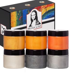 Acrylfarben Set Metallic Effekt 6x125 ml (750ml) | 6 verschieden Kreativ-Mal-Farben | ideal zum Malen | hoher Anteil an Farb-Pigmenten | ideal zum Malen, Zeichnen & Dekorieren…