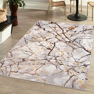 Mazovia Koberček Abstraktný, Glamour, Mramor - Obývacia Izba, Spálňa, Jedáleň, Kancelária - Stredný Fleece - Obdĺžnik - 160x230 cm