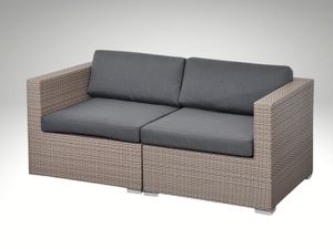 LTC - Zahradní set - sofa ALLEGRA pro 2 osoby, šedobéžový umělý ratan 166cm