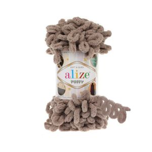 Alize Puffy PREMIUM Wolle Fingerstrick-Wolle, Schlaufenwolle, Chenille Garn, 100gr, 530 - Beige