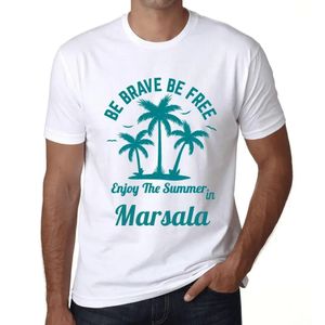 Herren Grafik T-Shirt Sei mutig sei frei genieße den Sommer in Marsala – Be Brave Be Free Enjoy The Summer In Marsala – Öko-Verantwortlich Vintage