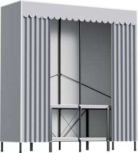 Aopunly Stoffschrank Kleiderschrank Staubdicht & Kleiderstange, Stoffkleiderschrank faltbarer für Schlafzimmer, Metallrahmen, 158 x170 x 48 cm Aopunly Stoffschrank Kleiderschrank Staubdicht & Kleiderstange, Stoffkleiderschrank faltbarer für Schlafzimmer, Metallrahmen, 158 x170 x 48 cm